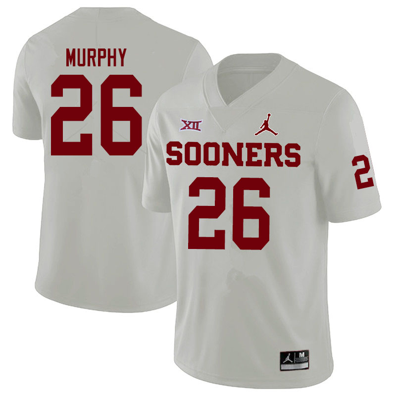 Oklahoma Sooners #26 Caleb Murphy Jordan Brand College Football Jerseys Sale-White